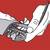 En hand vässer en blyertspenna med en pennvässare som samlar spån. Bakgrunden är röd.