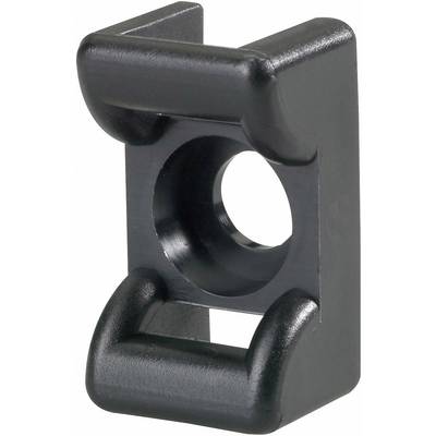 HellermannTyton KR6G5-W-BK-C1 Monteringssockel skruv 151-24660 Väderstabilt, UV-stabiliserad Svart 1 st