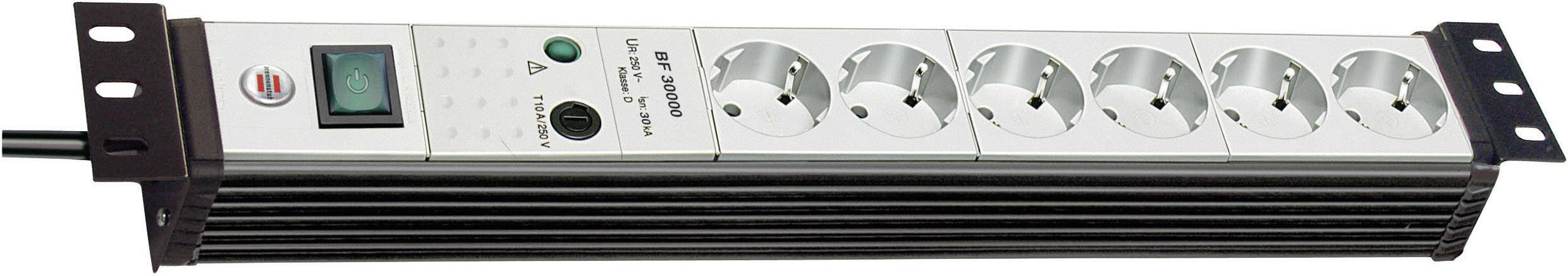Brennenstuhl 1156057396 Förgreningsdosa 19" 6x Grå, Svart Skyddskontakt 1 st