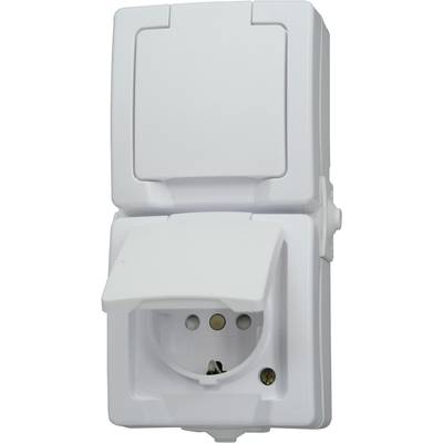 Kopp 136902009 Utomhus strömställare Dubbelt uttag Vit 1 st