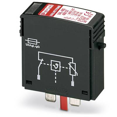 En svart elektrisk säkringsblock med intryckt kopplingsschema och specifikationer på ovansidan.