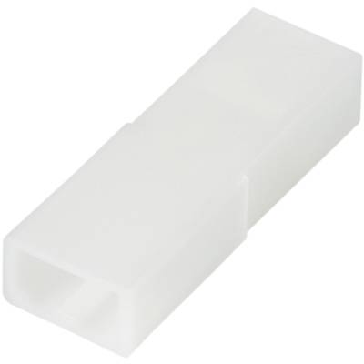 En rektangulär, vit plastplugg utan synliga anslutningar eller kablar, sannolikt avsedd för elektroniska kopplingar.