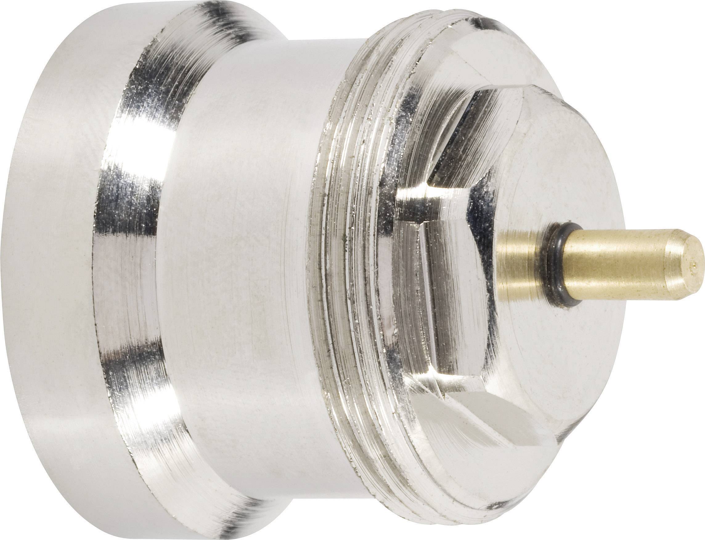Metallisk adapter med rund basplatta och en utskjutande munstycke eller tapp, sannolikt avsedd för tekniska tillämpningar.