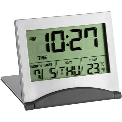 TFA Dostmann 98.1054 Kvarts Väckarklocka Silver