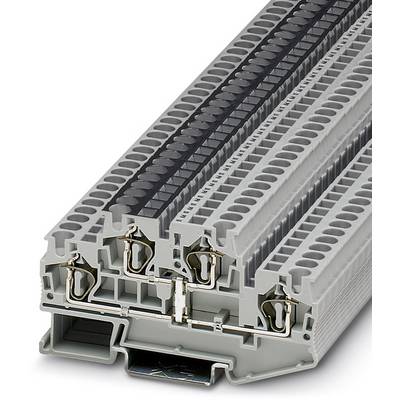 Elektrisk radkontakt med flera anslutningspunkter och grå täckkåpa, lämplig för användning i elskåp och elektriska kopplingar.
