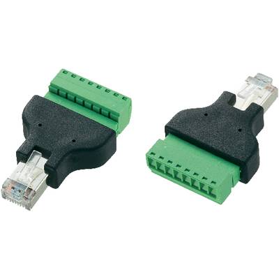 TRU COMPONENTS LT-RJ45 RJ45-kontakt med skruvanslutning 569296 Kontakt hane rak Antal poler (RJ) 8 1 st