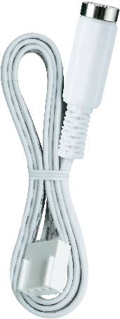 Ett svart USB-kabel med två USB-kontakter, liggande bredvid varandra.