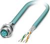 Phoenix Contact 1437708 Sensor/ställdon-kontaktdon M12 Hona inbyggd 2.00 m Antal poler (RJ): 4 1 st