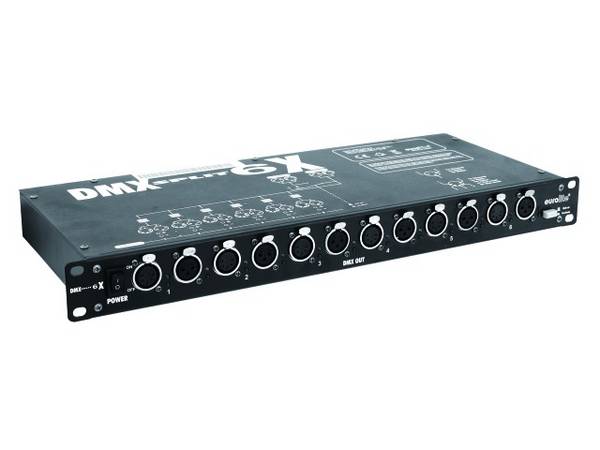 Eurolite DMX Split 6X DMX Splitter 6 kanaler 19"-konstruktion