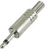 TRU COMPONENTS 1572331 Hörlursuttag 3.5mm Kontakt hane rak Antal poler: 2 Mono Silver 1 st