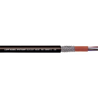 Bilden visar en flerkärnig kabel med märkningen 'LAPP KABEL ÖLFLEX HEAT 180 EWKF C - CE'. Den är delvis skärmad.