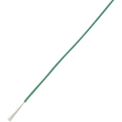 Grönt, isolerat kabel med blottad blank tråd i ena änden.