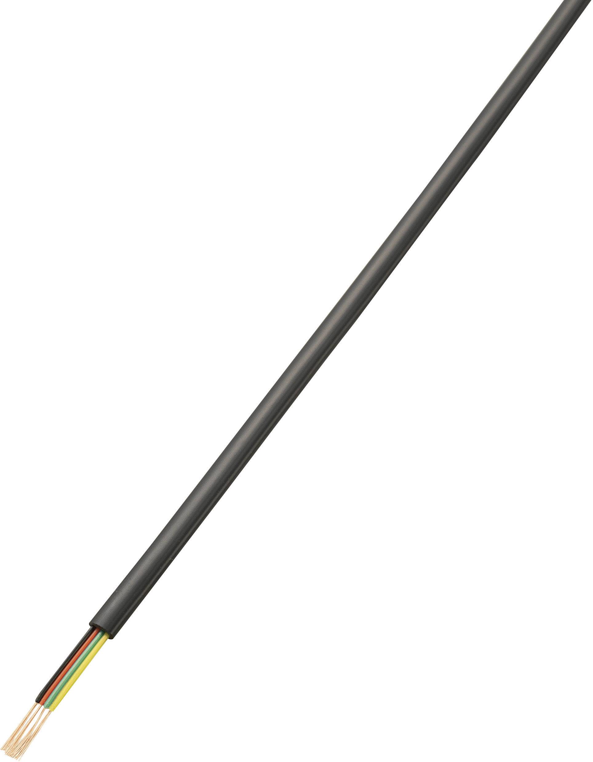 Svart kabel med flera färgade innerledare synliga vid änden.