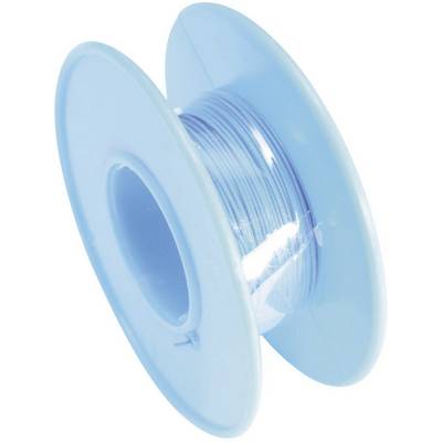 En blå plastspole med tunn tråd lindad runt sig, lämplig för nybörjare inom lödning.