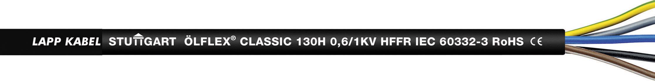 Ett flerledigt elkabel med påskriften 'LAPP KABEL STUTTGART ÖLFLEX CLASSIC 130H 0.6/1KV HFFR IEC 60332-3 ROHS CE'.