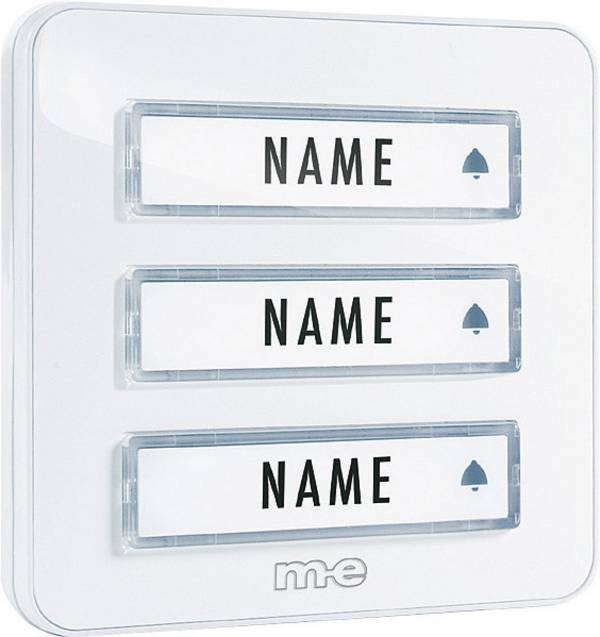 m-e modern-electronics KTA-3 W Klockplatta med namnskylt 3x Vit 12 V/1 A