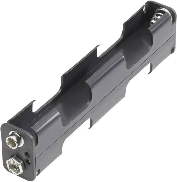 Goobay 10881 Batterihållare 4 AA (R6) Tryckknappsanslutning (L x B x H) 110 x 26 x 16 mm