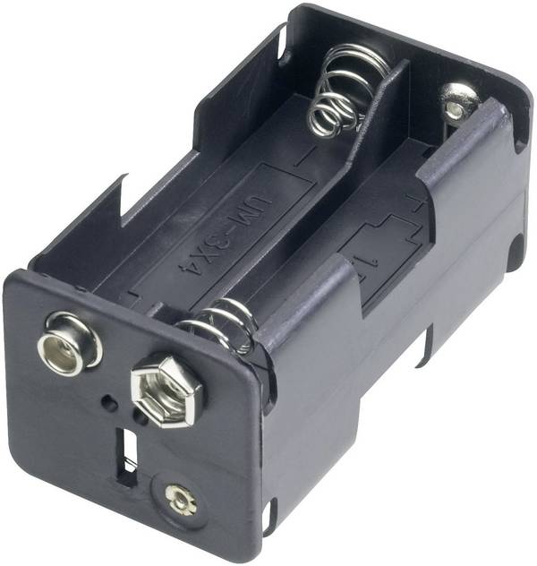 Goobay 12466 Batterihållare 4 AA (R6) Tryckknappsanslutning (L x B x H) 61.5 x 30 x 31.5 mm