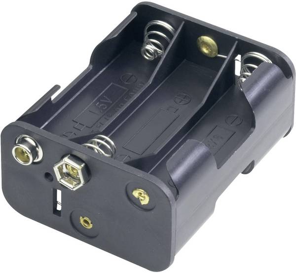 Goobay 11467 Batterihållare 6 AA (R6) Tryckknappsanslutning (L x B x H) 58 x 28 x 47 mm
