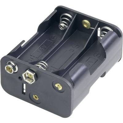 Goobay 11467 Batterihållare 6 AA (R6) Tryckknappsanslutning (L x B x H) 58 x 28 x 47 mm