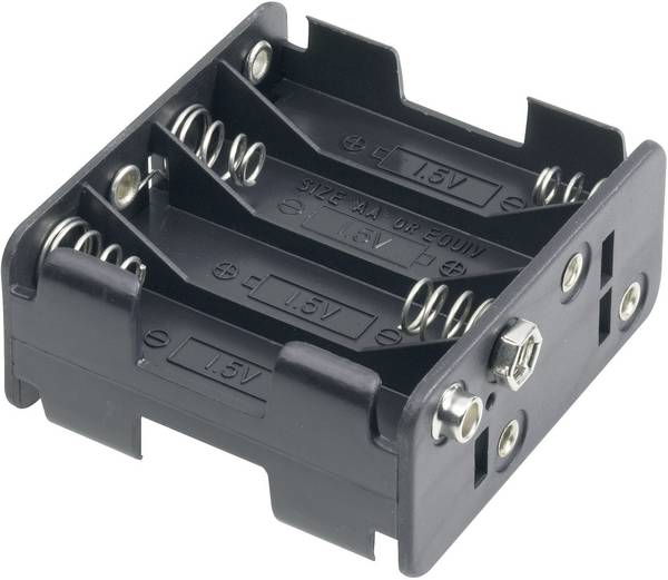 Goobay 12470 Batterihållare 8 AA (R6) Tryckknappsanslutning (L x B x H) 63 x 58 x 29.5 mm