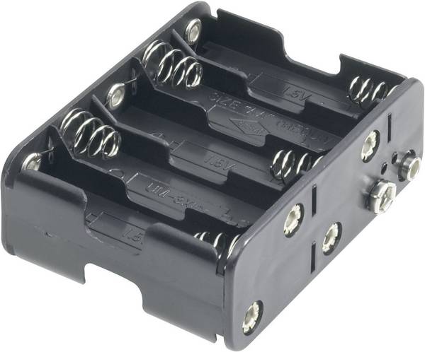 Goobay 12460 Batterihållare 10 AA (R6) Tryckknappsanslutning (L x B x H) 77 x 60 x 32 mm