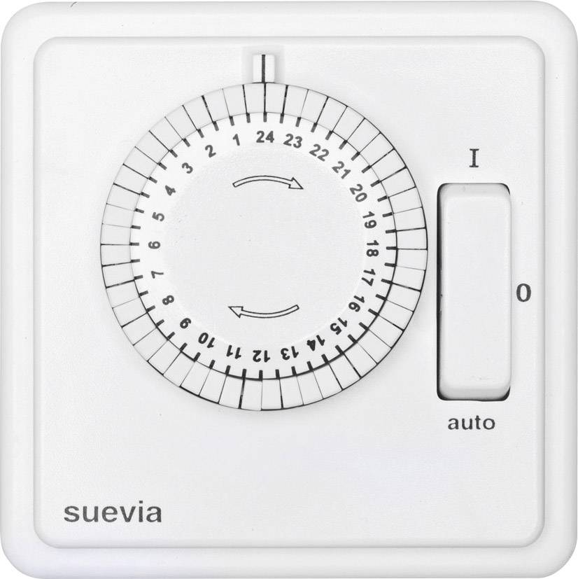 Suevia SU280447 Infällt kopplingsur analog Dagsprogram 1200 W IP20 PÅ/AUTO/AV-program