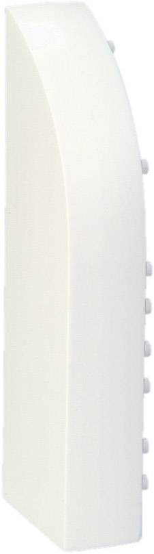 En vit, avrundad plastblock med sidoinskärningar.