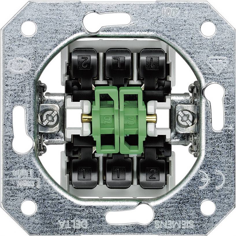 Siemens Inomhus strömställare Insats Strömställare vipp Delta Aluminium (metallic) 5TA2118 1 st