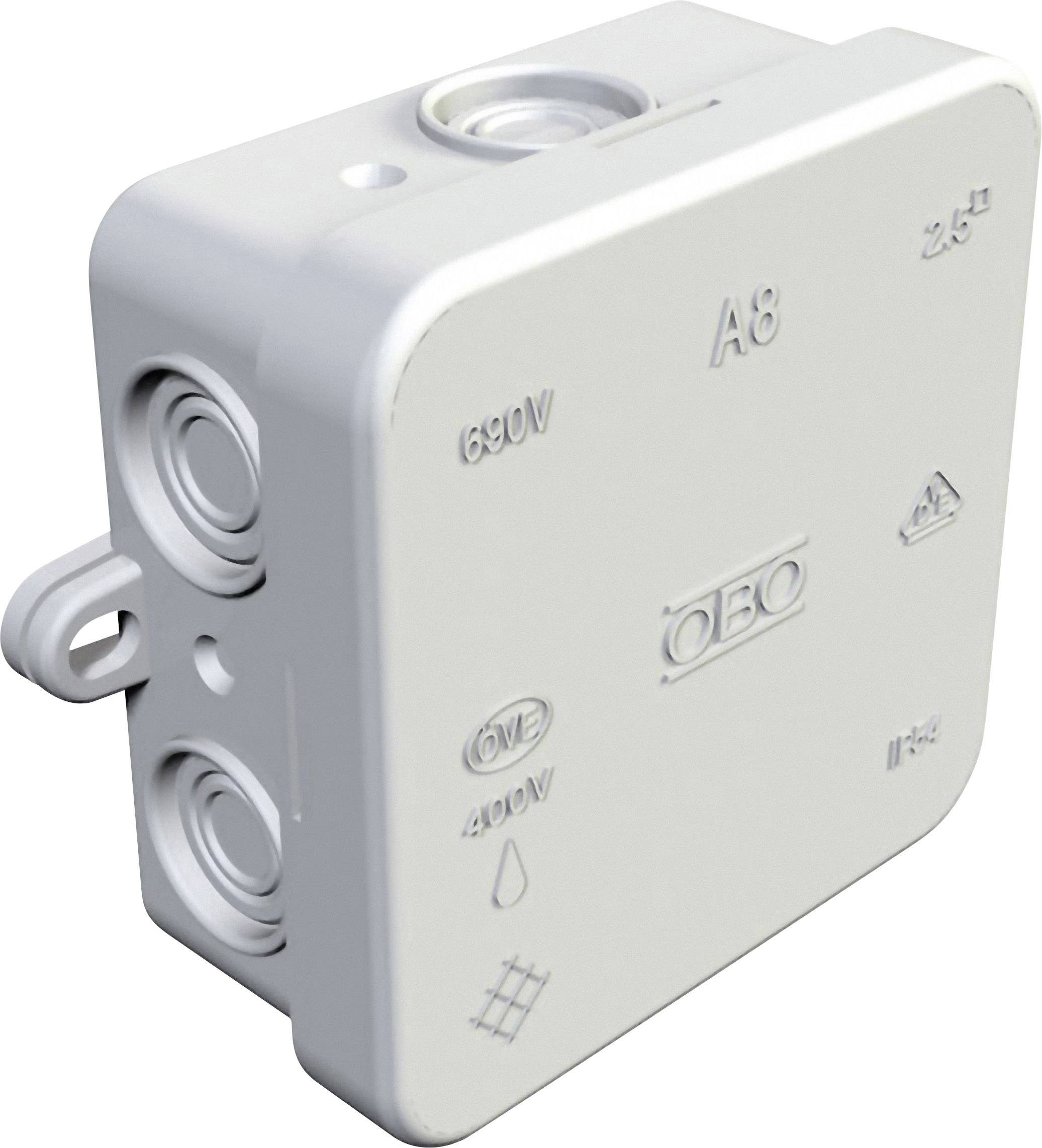 OBO Bettermann Avgreningsbox (L x B x H) 80 x 80 x 36 mm Ljusgrå IP54 1 st