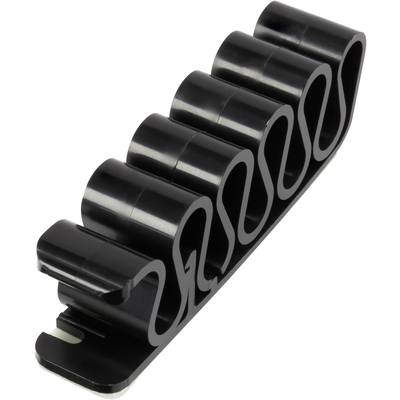 TRU COMPONENTS Kontakthållare självhäftande 630913 Bunt Ø-område 8 mm (max) Svart 1 st