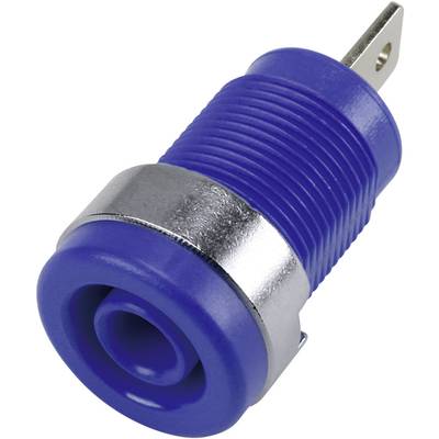 TRU COMPONENTS 6239C26FN Säkerhets Labhylsa Hona inbyggd vertikal Stift-Ø: 4 mm Blå 1 st