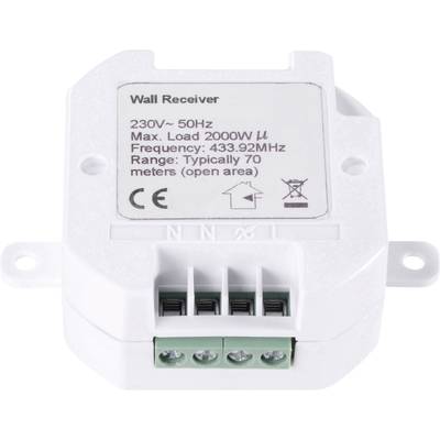 RSL Switch Infälld 1 kanal med monteringsöglor Bryteffekt (max.) 2000 W Trådlös - Sändare räckvidd max. 70 m