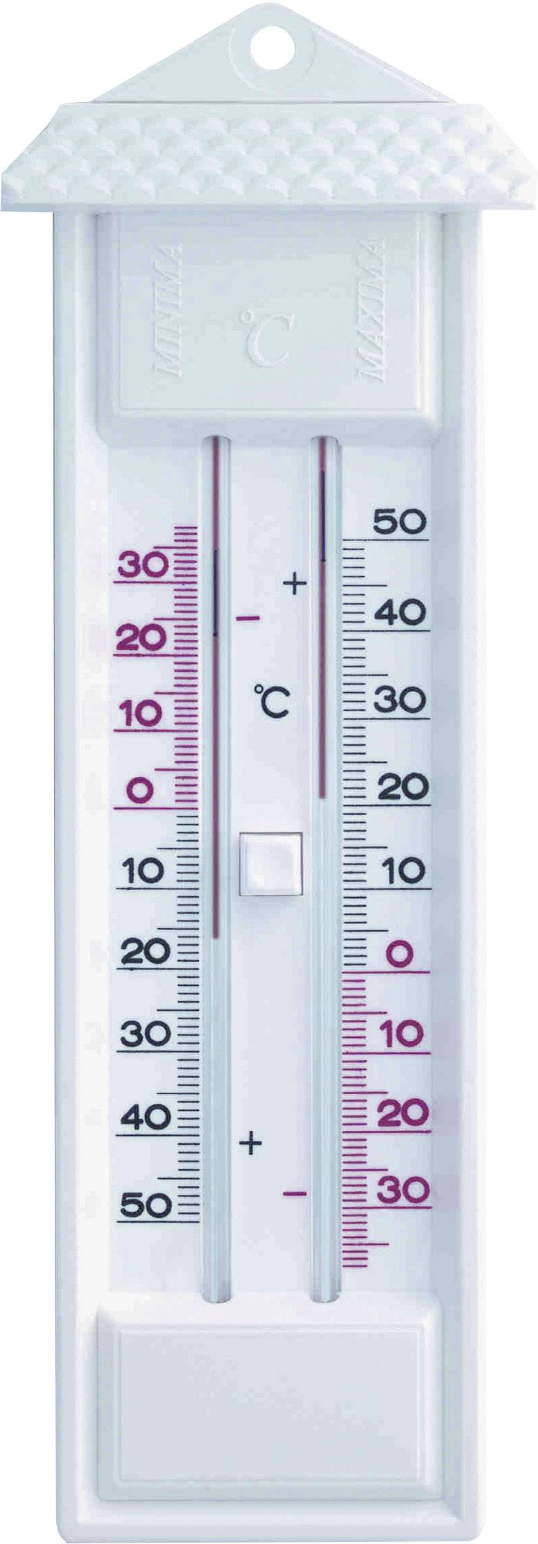 Ett analogt termometer med Celsius-skala visar temperaturer från -30°C till +50°C. Det aktuella värdet ligger på ungefär 21°C.