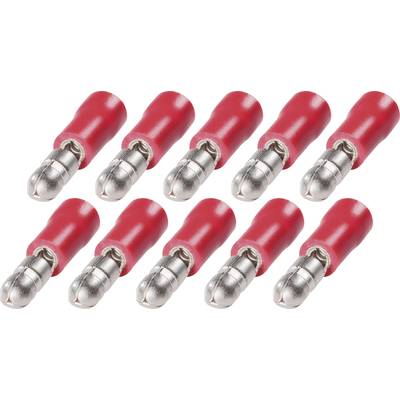 Rundkontaktdon Rundstecker i 0,5 -1,5 mm² 4 4mm Röd 10 st