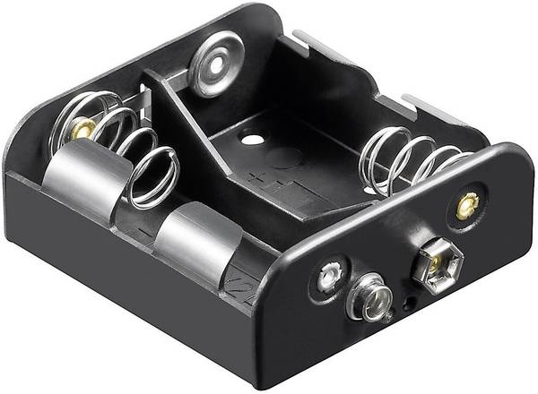 Goobay 11455 Batterihållare 2 R14 Tryckknappsanslutning (L x B x H) 62.5 x 55.8 x 23.5 mm