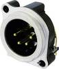 Neutrik NC4MBV XLR-kontakter Flänsstickkontakt rak kontakt Antal poler: 4 Silver 1 st
