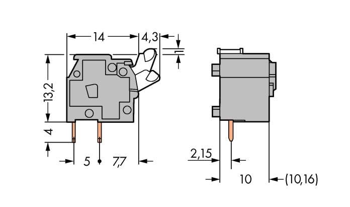 WAGO 255-763 Fjäderterminalblock 2.50 mm² Antal poler 1 Ljusgrå 300 st