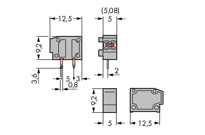WAGO 235-714 Fjäderterminalblock 0.34 mm² Antal poler 1 Blå 800 st