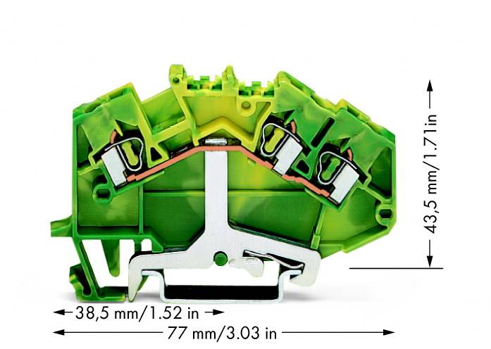 WAGO 780-637 Skyddsledare terminal 5 mm Fjäder Beläggning: Terre Grön, Gul 50 st Package