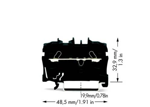 WAGO 2002-1205 Terminal med genomföring 5.20 mm Fjäder Beläggning: EX Svart 100 st Package
