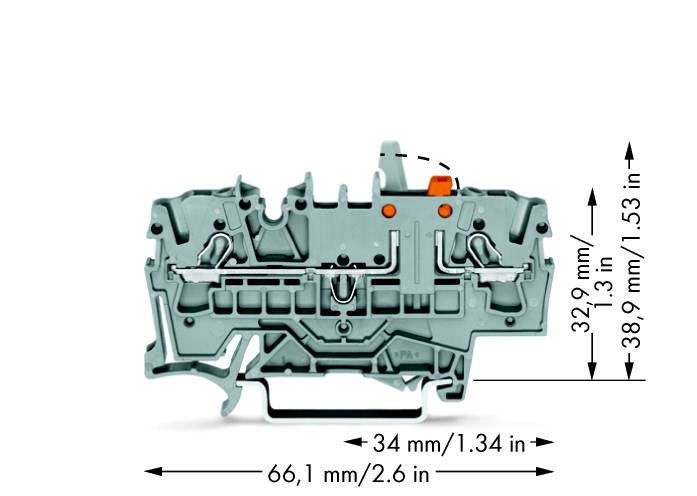 WAGO 2002-1671/401-000 Distributionsblock 5.20 mm Fjäder Grå 50 st Package