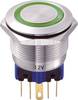 TRU COMPONENTS 701977 GQ22-11E/G/12V Vandalskyddad Tryckströmställare 250 V/AC 5 A 1x På/(På) momentan Grön IP65 1 st
