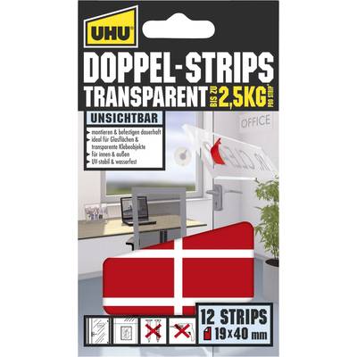 UHU 45515 45515 Dubbelsidiga klisterremsor UHU® Transparent (L x B) 40 mm x 19 mm 12 st