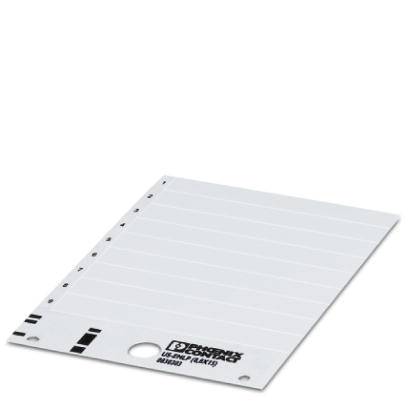 Ett vitt papper med perforerade kanter och hål längst ner, användbart för organisering i pärmar.