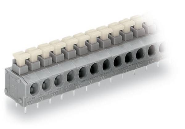 WAGO Fjäderterminalblock 0.75 mm² Antal poler 8 Grå 100 st