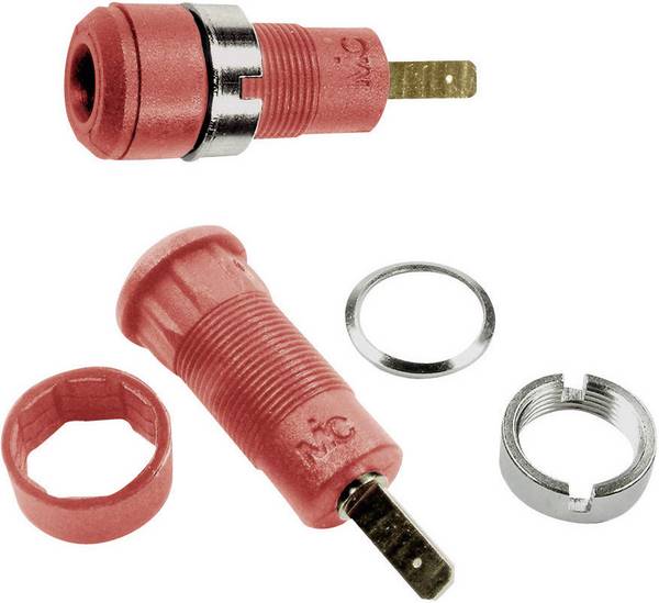 Stäubli SLB2-F2,8 Labhylsa Hona inbyggd vertikal Stift-Ø: 2 mm Röd 1 st Piece