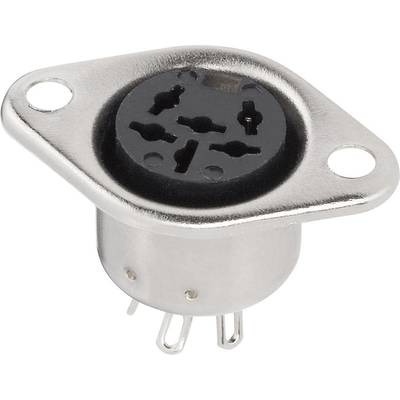 BKL Electronic 0208095 DIN cirkulärt kontaktdon Flänsanslutning rak kontakt Antal poler: 7 Silver 1 st