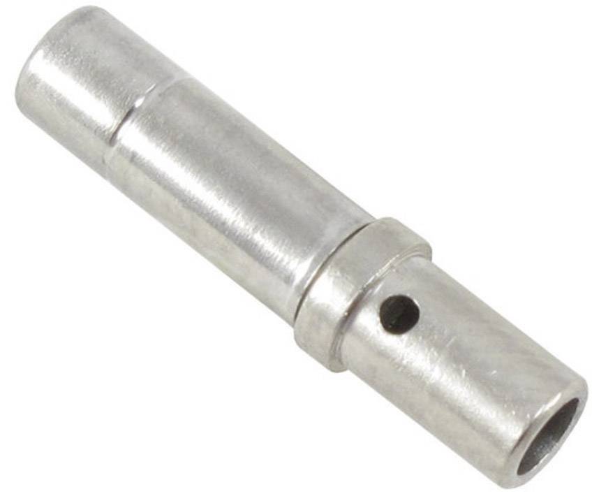 Metallcylinder med ett hål på sidan, sannolikt en del av en större mekanism eller ett verktyg. Tänkbar för tekniska tillämpningar.