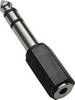 BKL Electronic 1102011 1102011 Teleplugg Audio Adapter [1x Teleplugg 6.35 mm - 1x Telejack 3.5 mm] Svart